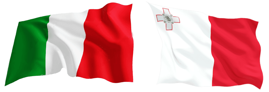 Flags of Italy and Malta